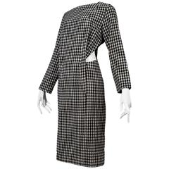 Vintage Comme des Garcons Houndstooth Cut Out Dress 1986