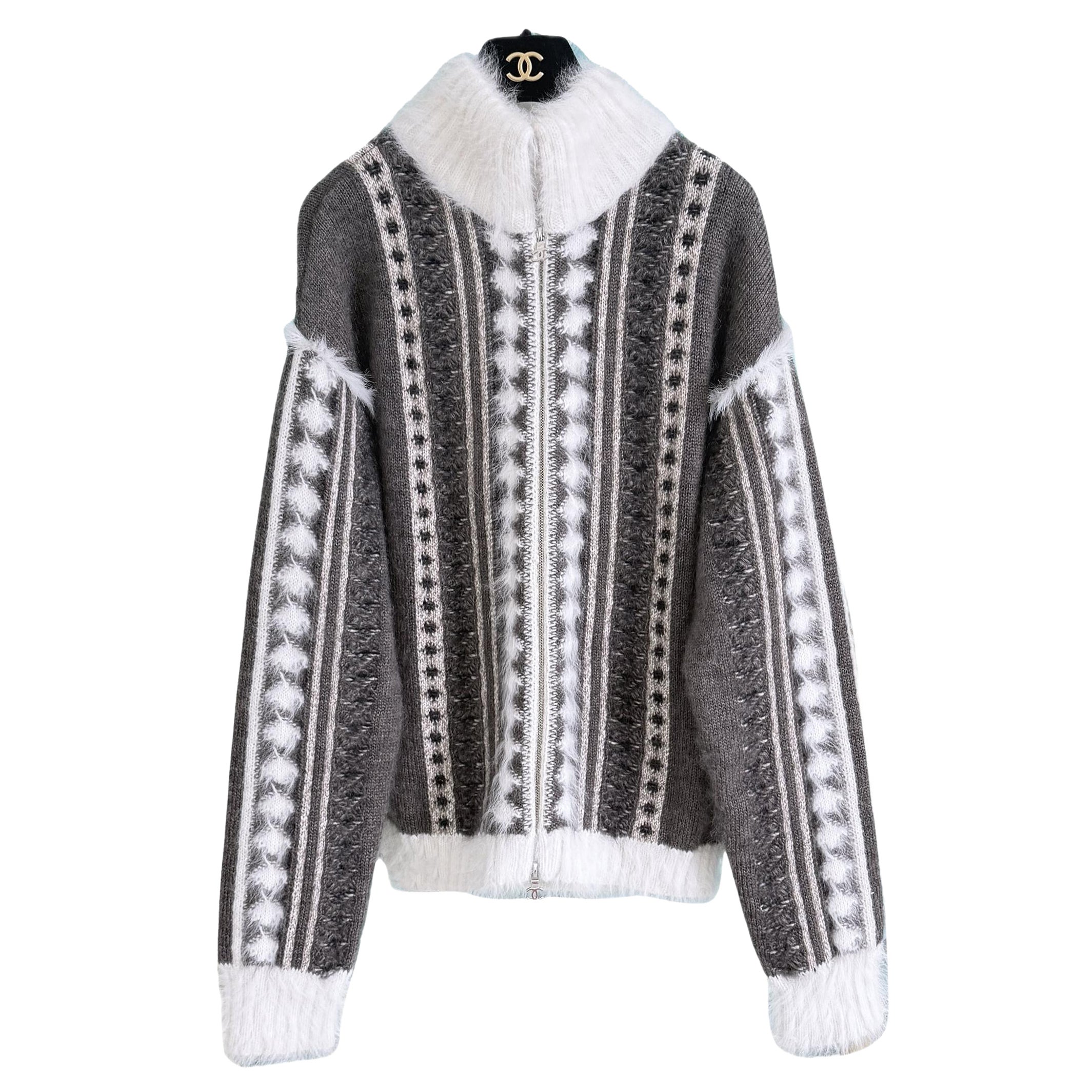 Chanel Neue Vogue flauschige Jacke mit Deckel 42 FR