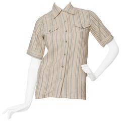 A 1970s Yves Saint Laurent Rive Gauche Short Sleeve Shirt 9