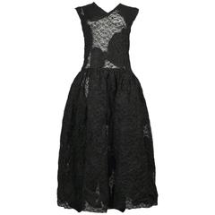 Comme des Garcons Black Lace Ribbon Interior Dress 2013