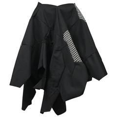 Used Comme des Garcons Black Check Football Skirt 2008