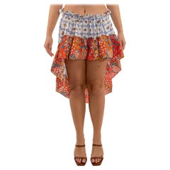 Morphew Collection Weiß & Rot Mehrfarbig Baumwolle Floral Rock Mit Verstellbar