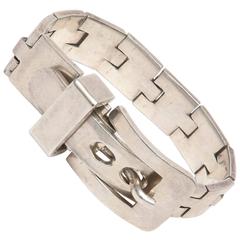 Hallmarked Sterling Silver Buckle Bracelet 6
