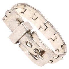 Sterling Silver Vintage Buckle Bracelet Signed
