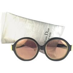 New Vintage Christian Dior 2446 90 Patent Black Round Optyl Sunglasses 12