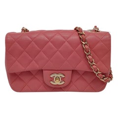 Chanel Classic Flap Rectangular Mini Pink Lambskin Gold Hardware 2014