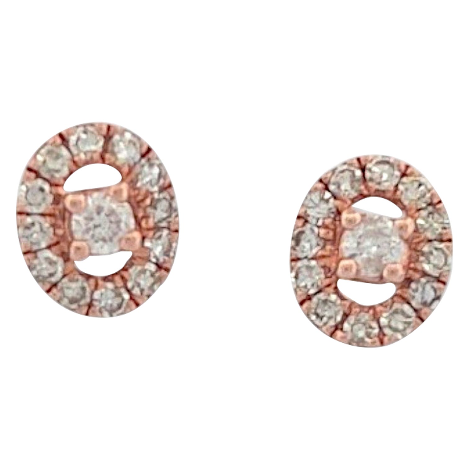 Paloma Diamond Earrings, 10K Rose Gold with 0.20ctw Natural Round Diamonds