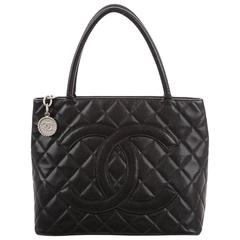 Chanel Black Caviar Silver Carryall Classic Evening Top Handle Tote Bag 12