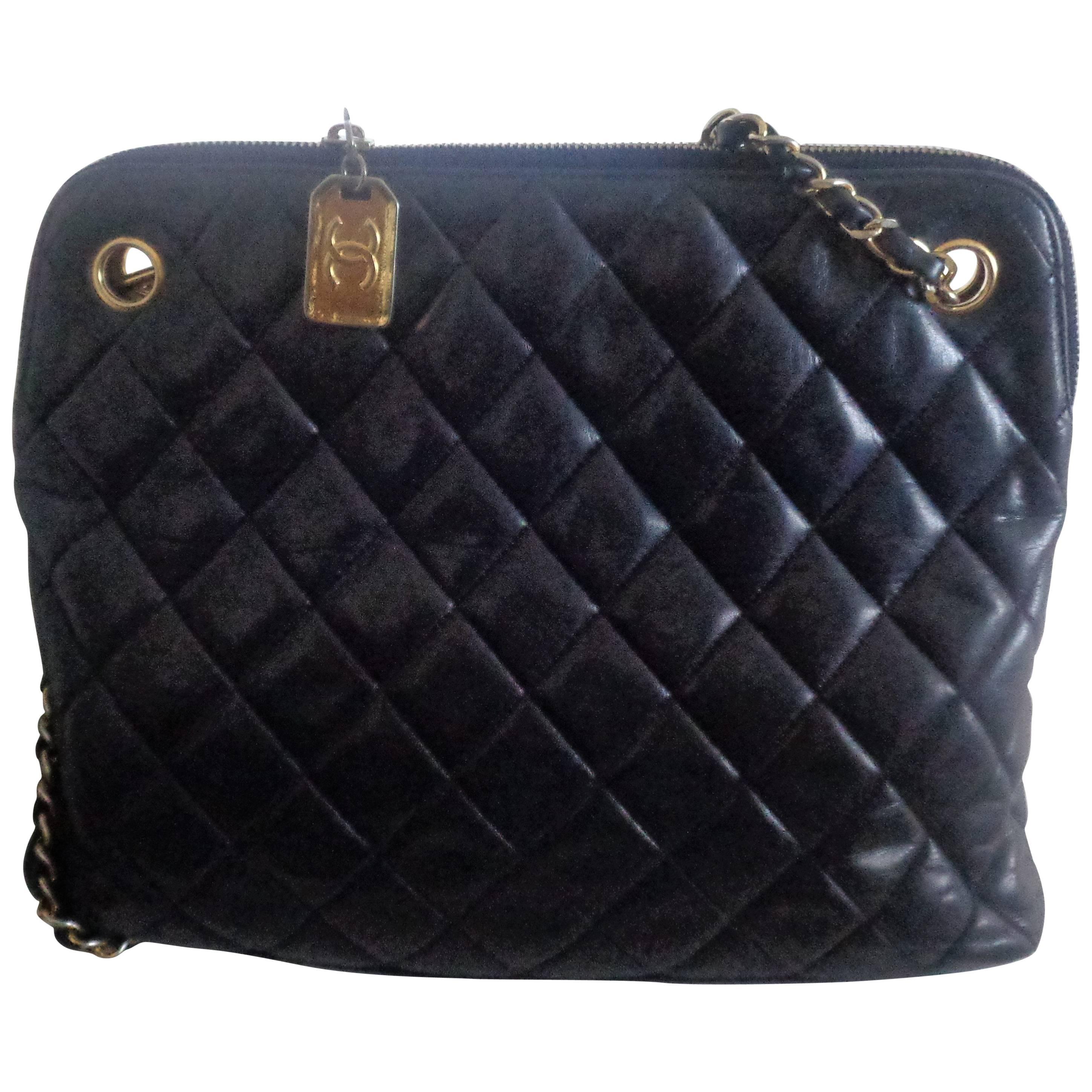 Chanel Blu Navy Clutch - Shoulder Bag - Vintage early 1980s