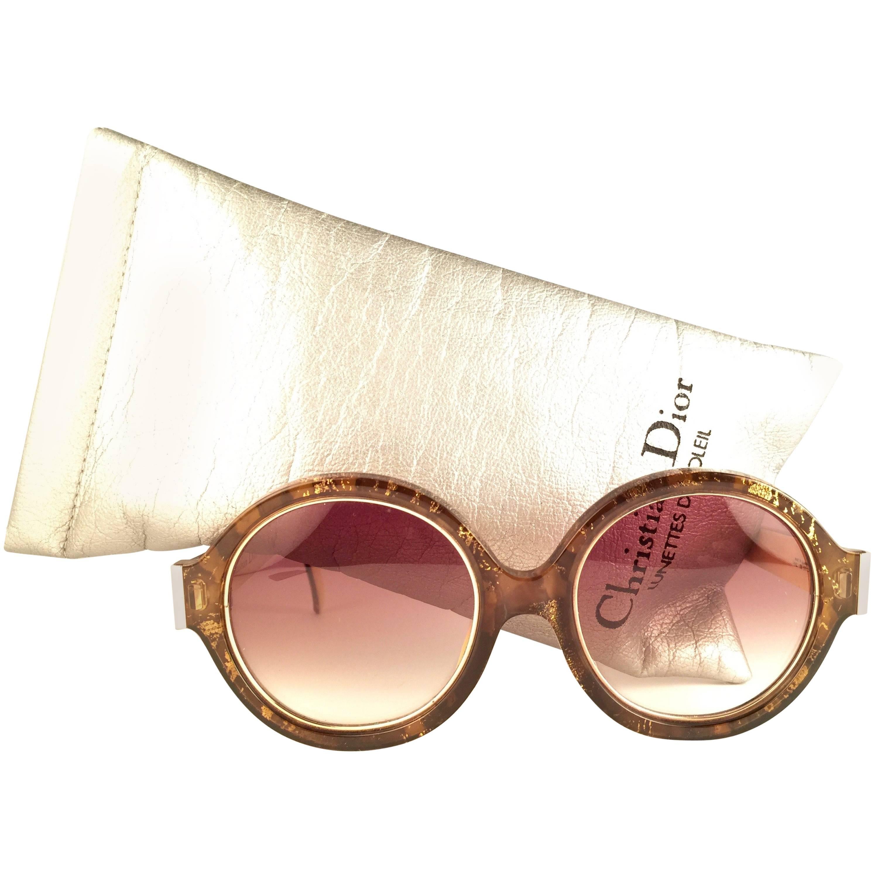 New Vintage Christian Dior 2446 20 Translucent Amber Optyl Sunglasses