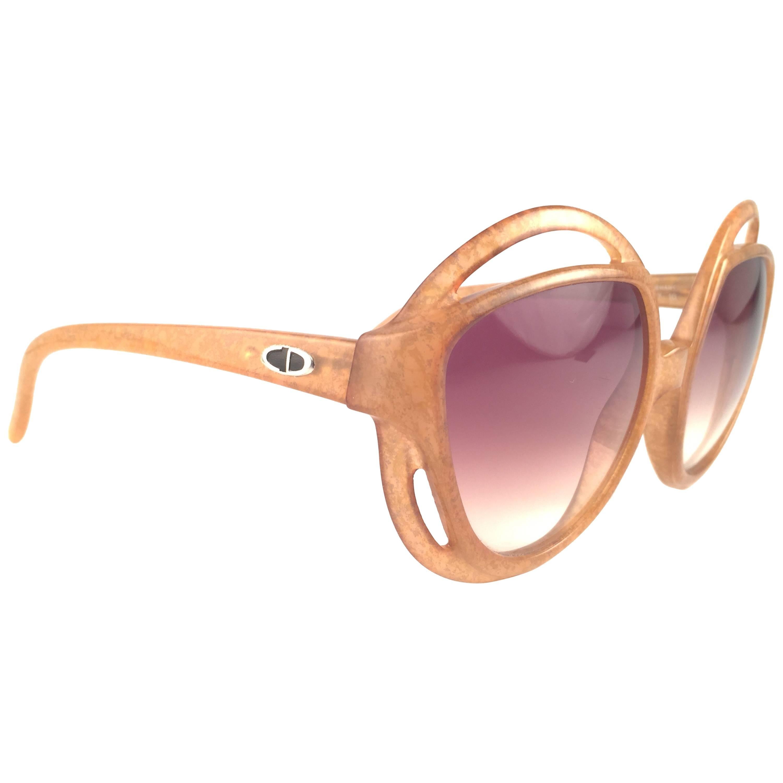 New Vintage Christian Dior 2027 10 Amber Jasped Optyl Sunglasses