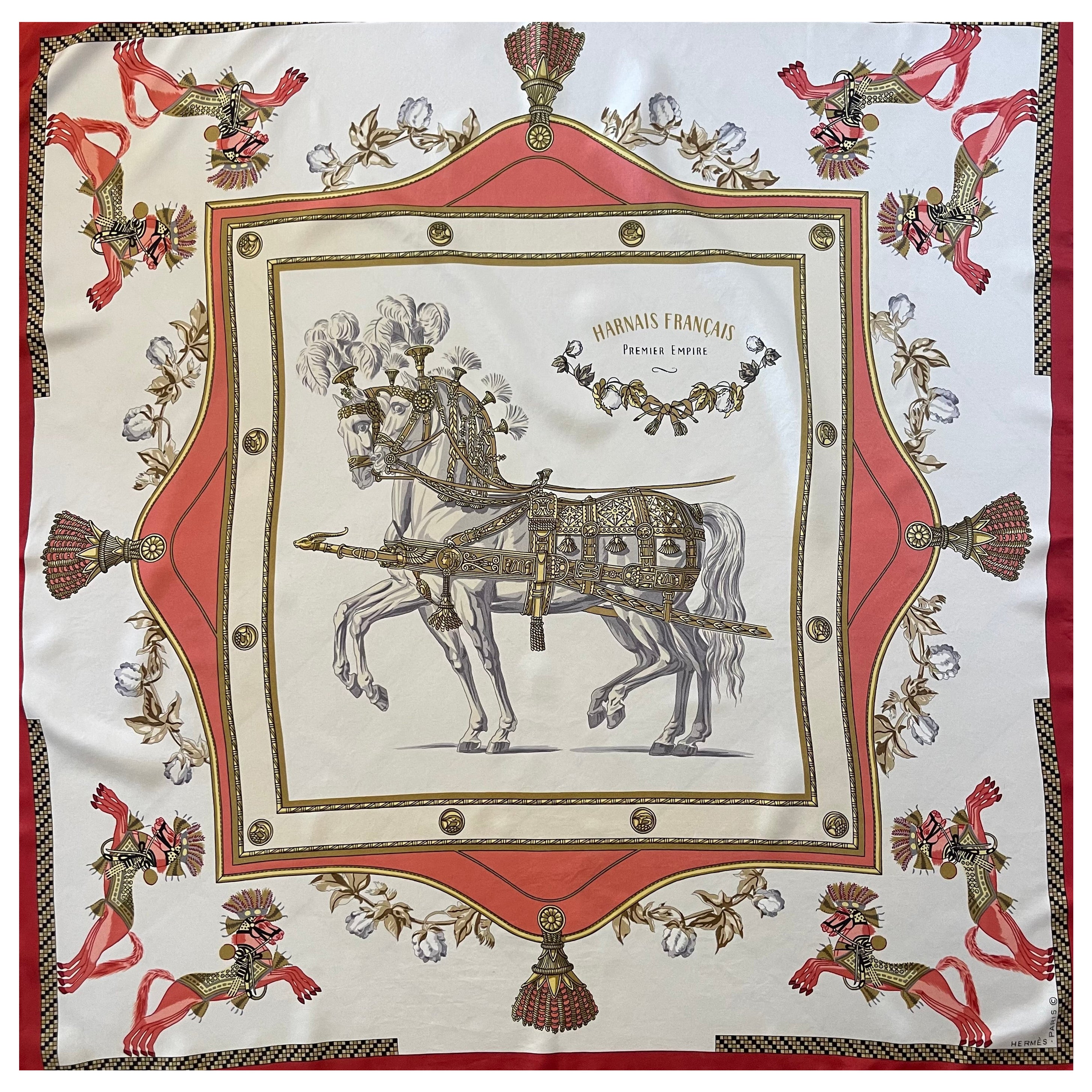 Pañuelo Hermès "Harnais Français Premier Empire" 1957