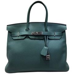Hermes Malachite Togo Leather Birkin 35cm