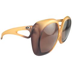New Vintage Christian Dior 2005 Matte Ombre Amber Oversized Optyl Sunglasses