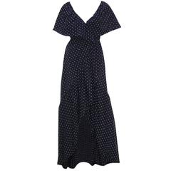 Free Spirited 1970's Halston Swiss Dot Wrap Dress