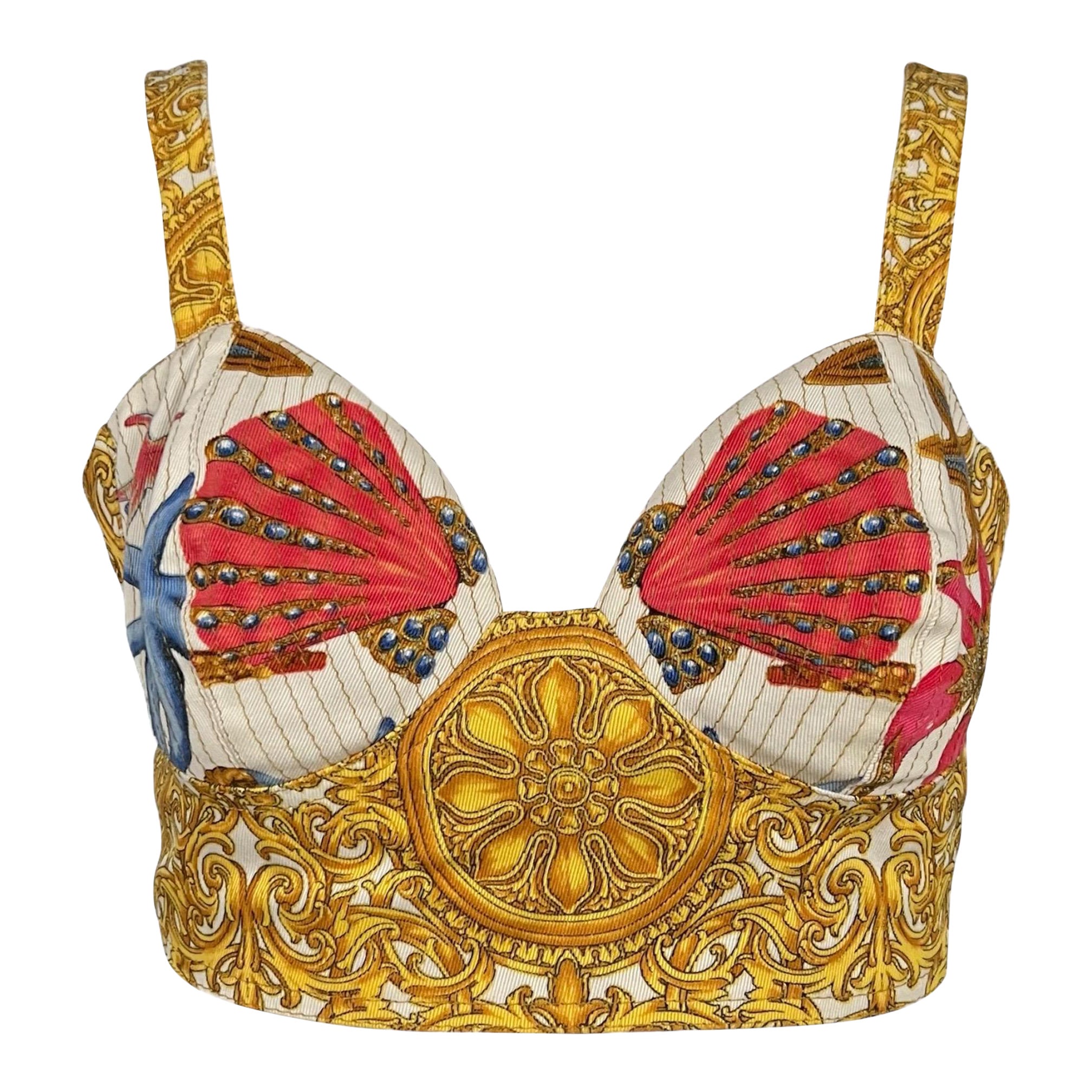 S/S 1992 Gianni Versace Seashell Starfish Bustier Top im Angebot