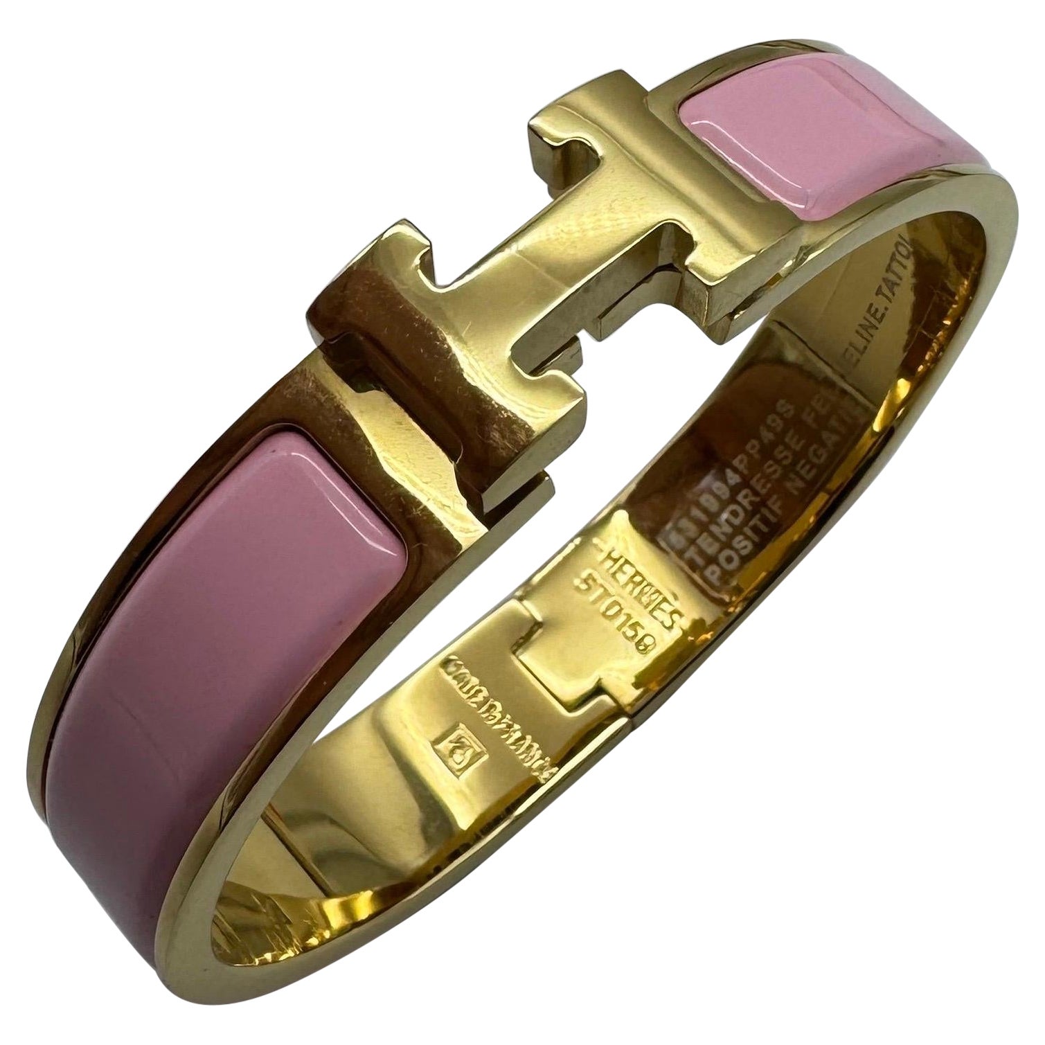 Hermès Clic H Roségold-PM-Armband Pink Golden