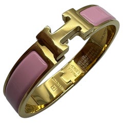 Hermès Clic H Roségold-PM-Armband Pink Golden