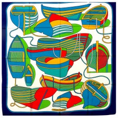 Rare Vintage Hermes Silk Scarf "Thalassa" by Pierre Peron
