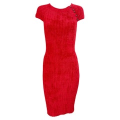 Chanel Kristen Stewart Style Red Velvety Dress 36 FR