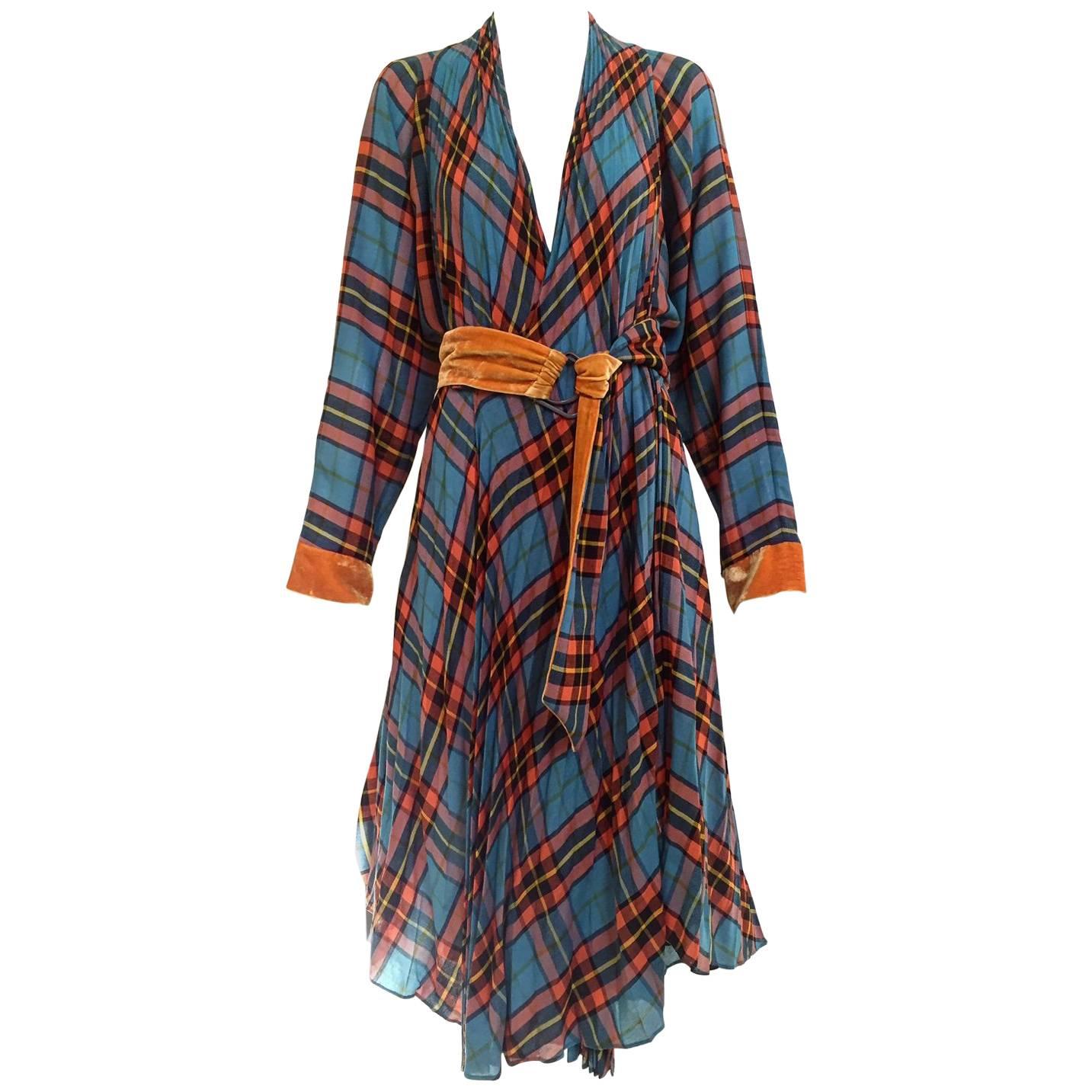 Jean Paul Gaultier plaid wrap dress