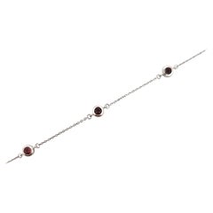 Bracelet de grenats Cassia, or blanc 10K, Elegance 7", cadeau de joaillerie pour elle