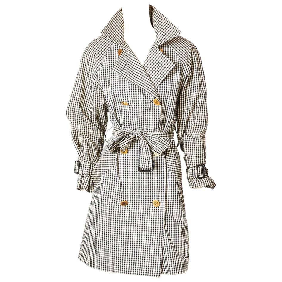 Chanel Gingham Belted Trench