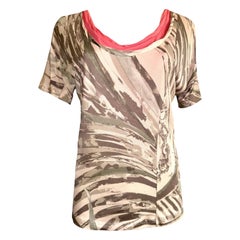 EMILIO PUCCI Camisa de punto de seda con estampado de camuflaje 42