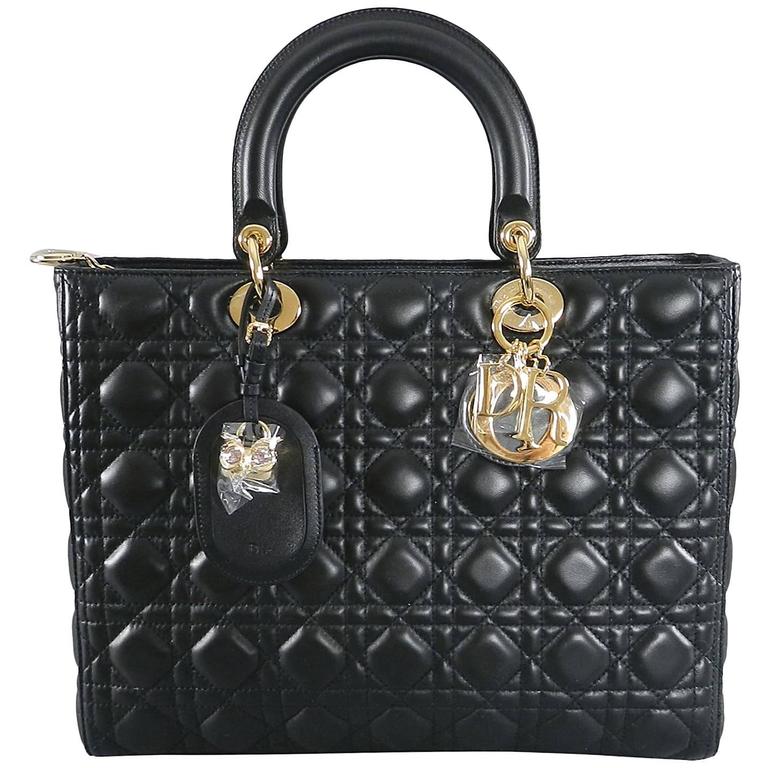Christian DIOR Large Lady Dior Bag with Owl Charm at 1stDibs | lady ...