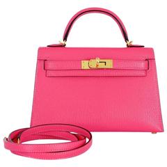 Hermes Mini 20cm II Rose Lipstick Pink Cherve Gold GHW hardware 5
