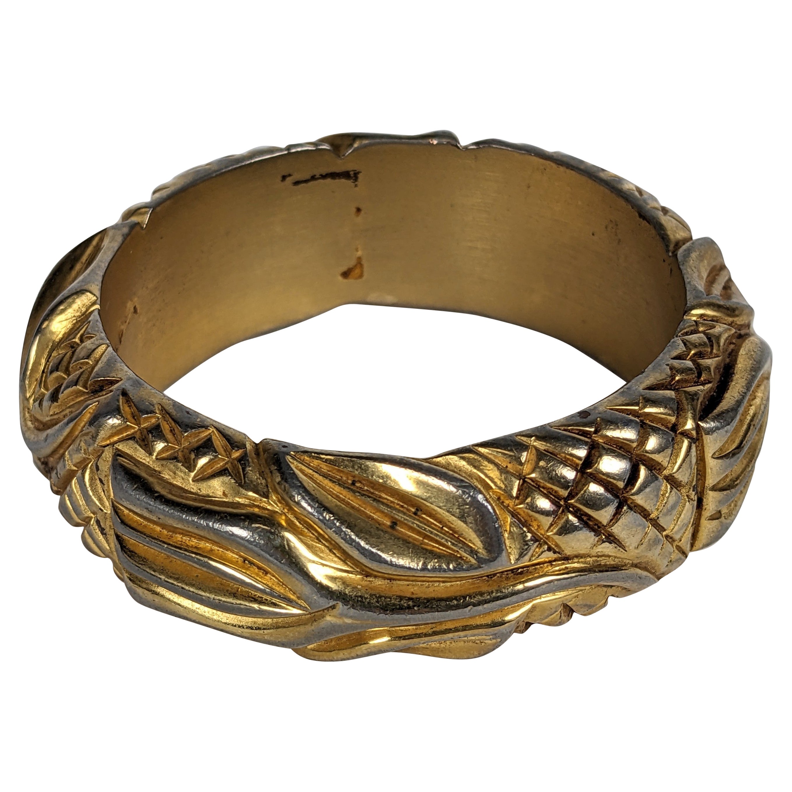 Bracelet Art Déco en bakélite plaquée et dorée