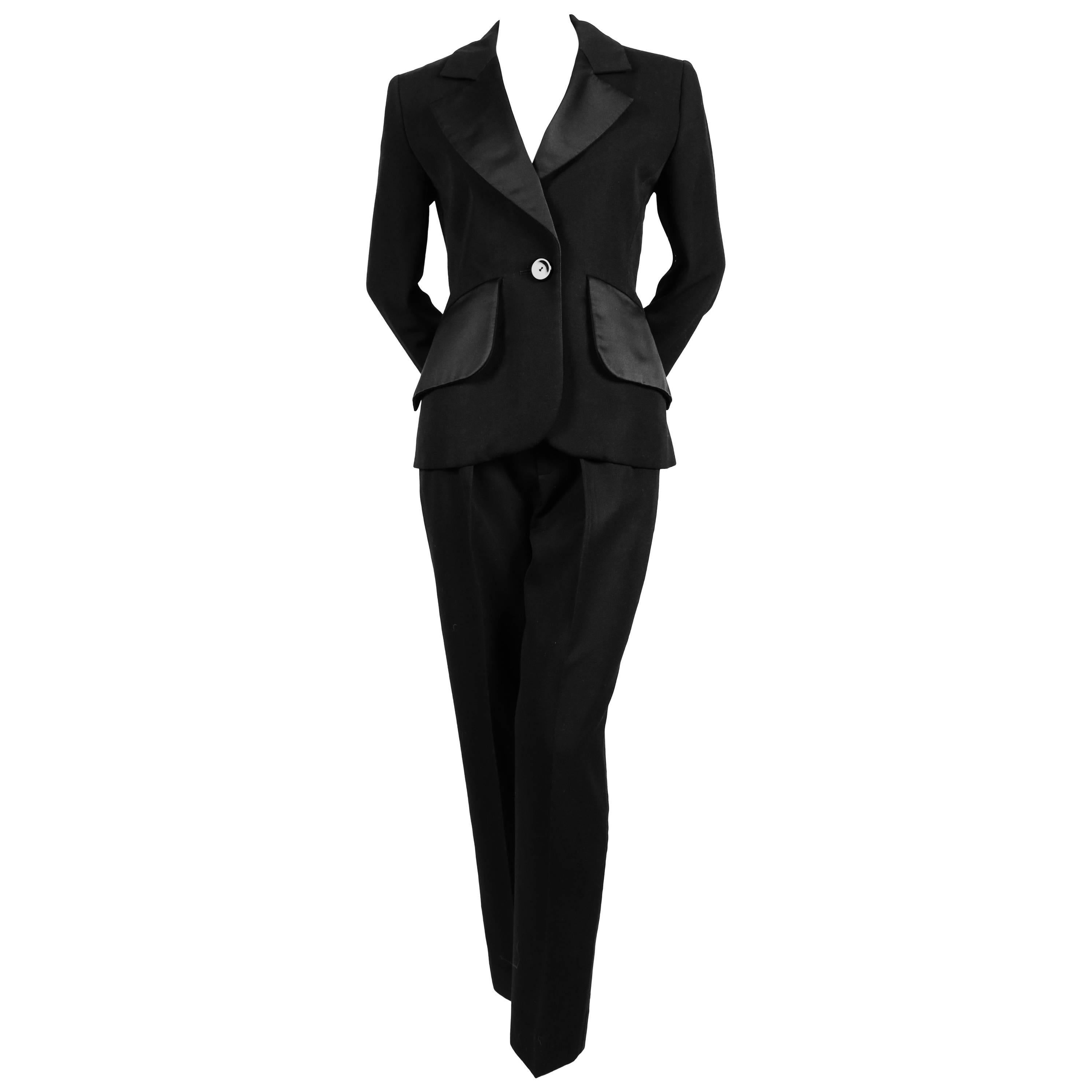 Iconic YVES SAINT LAURENT black 3 piece 'le smoking' suit