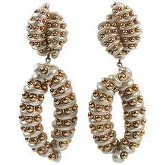 Vintage 1980s Jewellians Signed Oversized Chandelier Clip on Earrings 8
