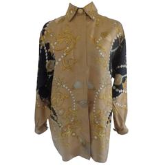 Roberto Cavalli Gold multicolour silk Shirt