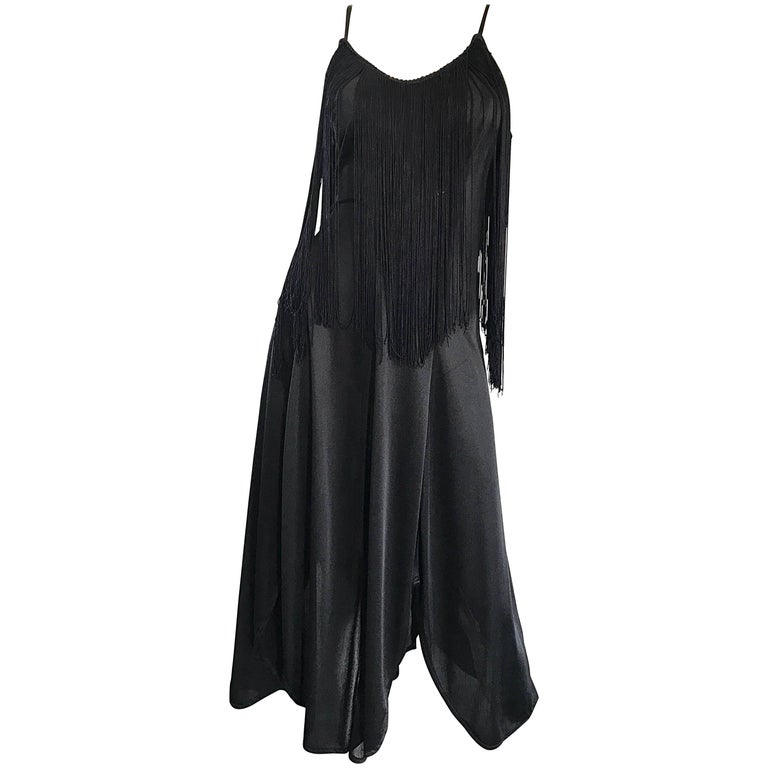 princess polly baby blue dress Amazing 1970s Black Disco Fringe Handkerchief Hem Flapper Style Vintage  Dress For Sale at 1stDibs