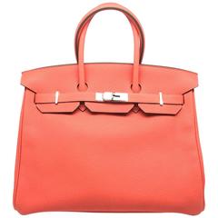 Hermes Birkin 35 Bougainvillier Taurillon Clemence Leather SHW Top Handle Bag
