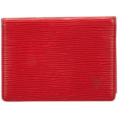 Louis Vuitton Red Epi Porte Card Holder 6