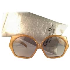 New Vintage Christian Dior 2028 60 Jasped Marbled Green Optyl Sunglasses