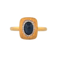 Olympia Ring  18K Yellow Gold w/ 0.70ct Cabochon Sapphire Natural Diamonds