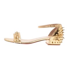 Christian Louboutin - Sandales Druide en cuir à pointes dorées, taille 38