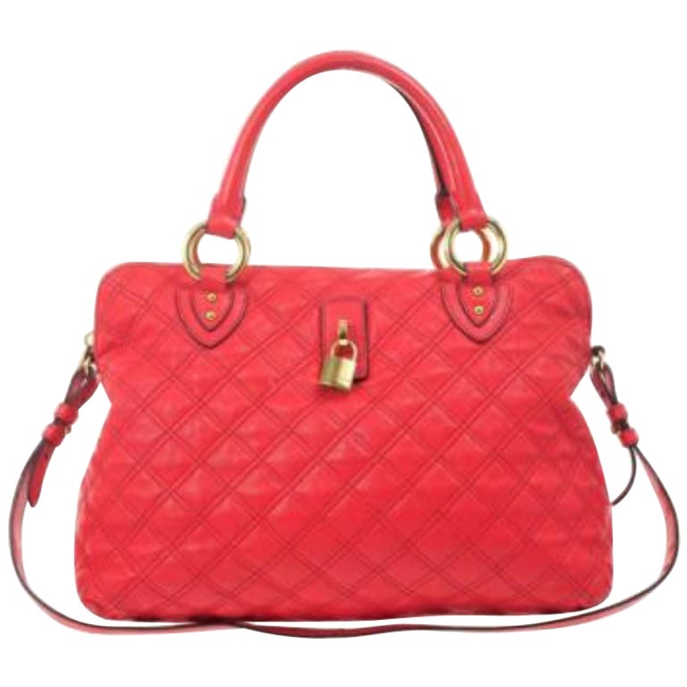 Marc Jacobs Cartera Rio de Piel Acolchada Rojo Coral