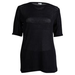 Dries Van Noten Navy Blue Perforated Knit T-Shirt M