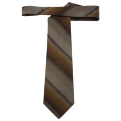 Valentino Brown Striped Silk Tie