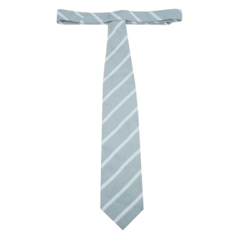 Giorgio Armani Grey Striped Silk Tie