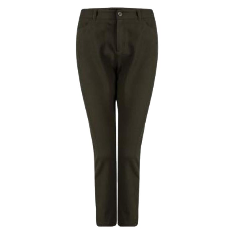 Joseph Olivgrüne Stretch-Denim-Hose mit Stiefelschliff L im Angebot