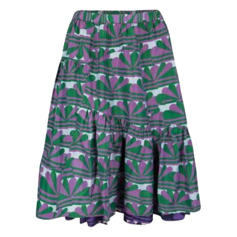 Marc Jacobs Gonna a strati con fondo increspato stampata multicolore XS in vendita