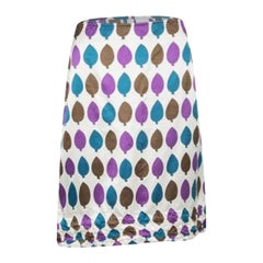 Marni Multicolor Leaf Print Ruched Hem Detail Satin Skirt S