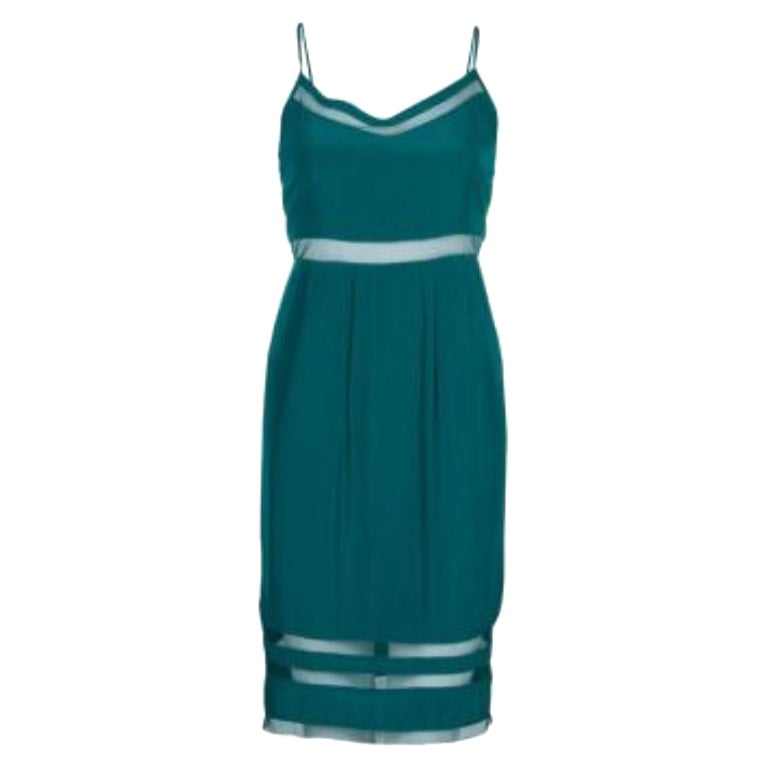 Elizabeth & James Vestido sin mangas de malla verde mar XS