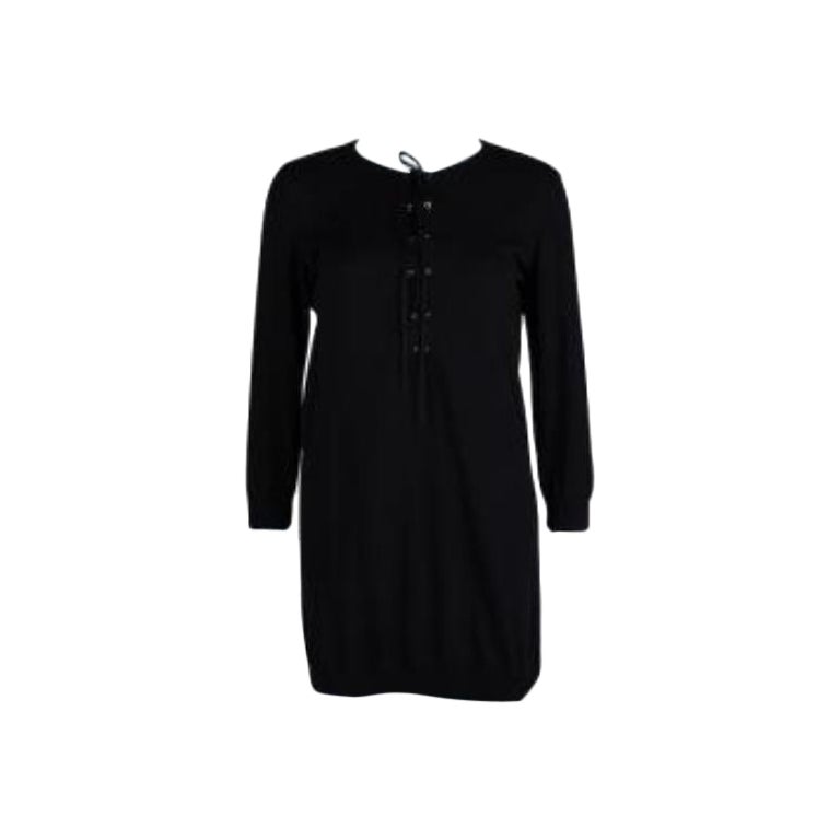 Joseph Black Knit Criss Cross Tie-Up Tie-Up Long Sleeve Top S en vente