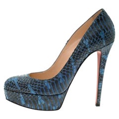 Hristian Louboutin escarpins Bianca bleu serpent d'eau, taille 37,5